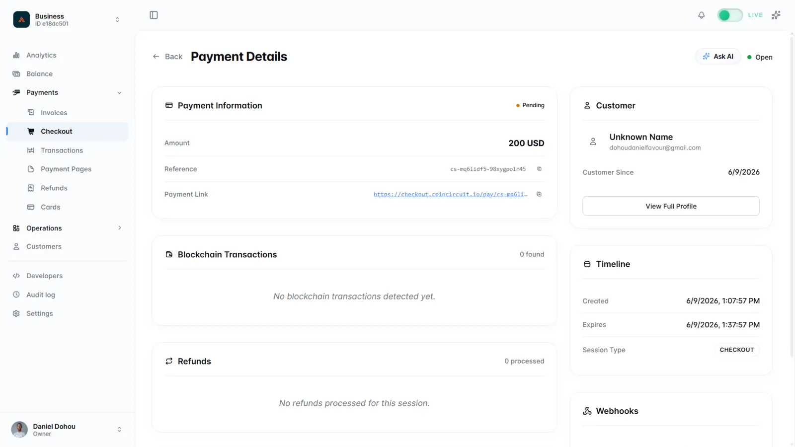 Payment details