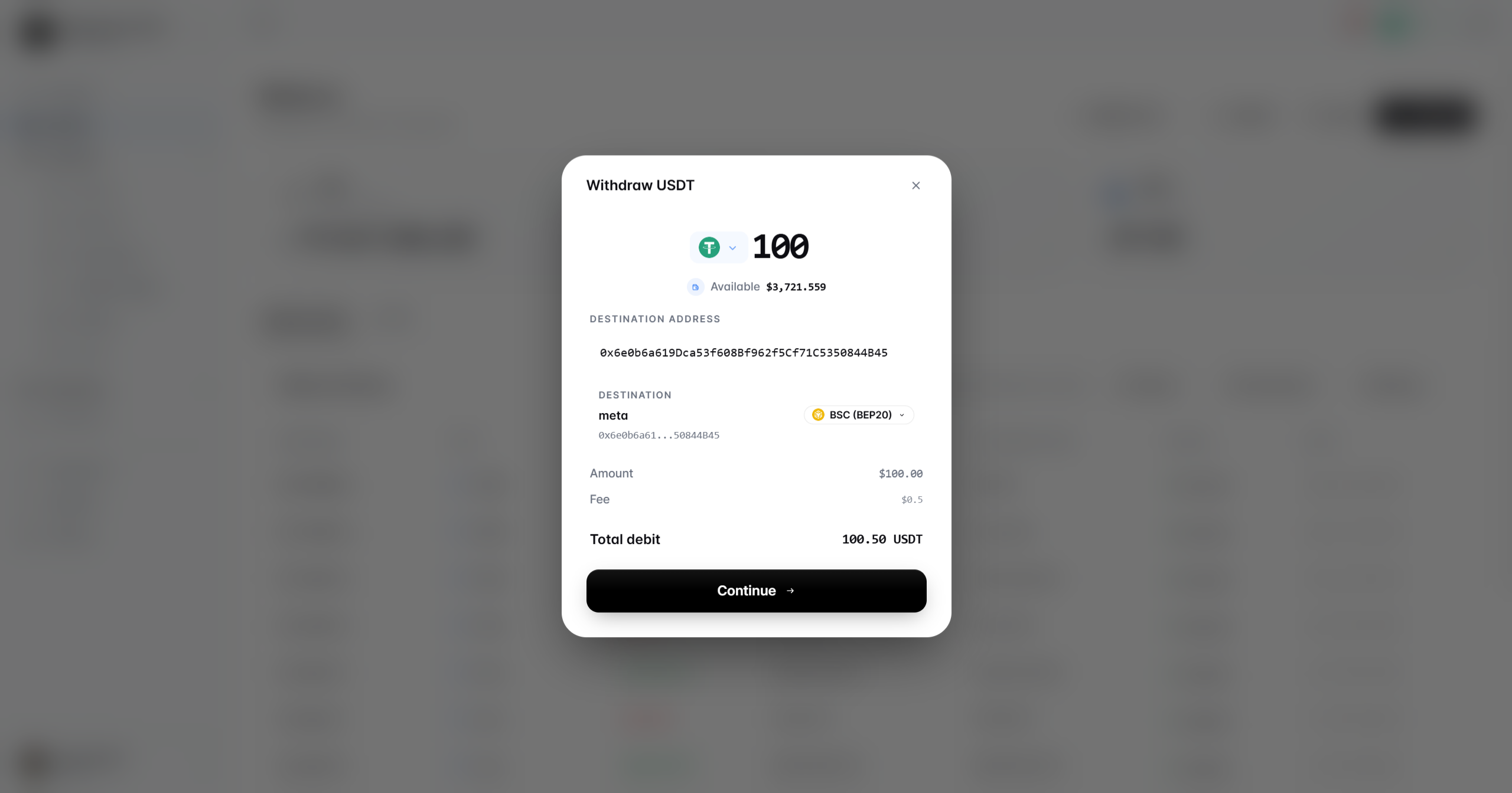 Payout to a bank or crypto wallet